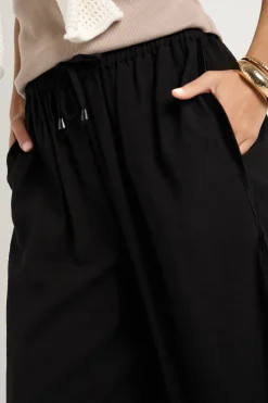 Stories be Told Townie Onyx Velvet Stripe Side Wide Leg Pants