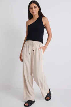 Stories be Told Townie Sand Stripe Side Tape Wide Leg Pants