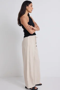 Stories be Told Townie Sand Stripe Side Tape Wide Leg Pants
