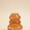 Willow u0026 Mae Triple Flat Bubble Brown 13cm Glass Vase
