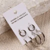 Humble + Heart Triple Hoop Set EOL Rhodium Earrings