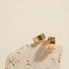 Humble + Heart Triple Ridge EOL Gold Huggie Earring