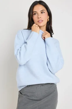 Stories be Told True Ice Blue Crewneck Knit Jumper