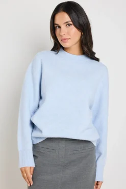 Stories be Told True Ice Blue Crewneck Knit Jumper
