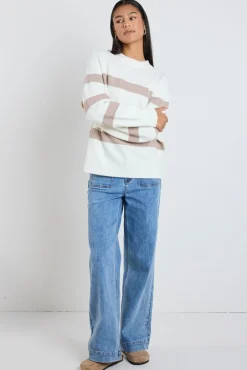 Stories be Told True Natural Stripe Crew Knit Jumper
