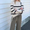Stories be Told True Oat Black Stripe Crew Knit Jumper