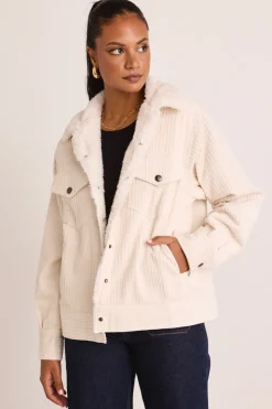 Among the Brave Truthful Pumice Cord Longline Shacket