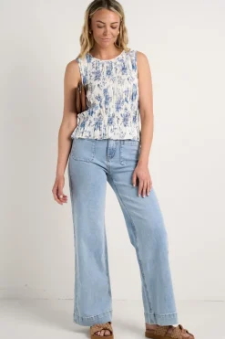 Ivy + Jack Tuscany Porcelain Print Sleeveless Shell Top