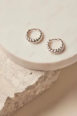 Georgia Mae Twirl Hoop EOL Silver Earrings