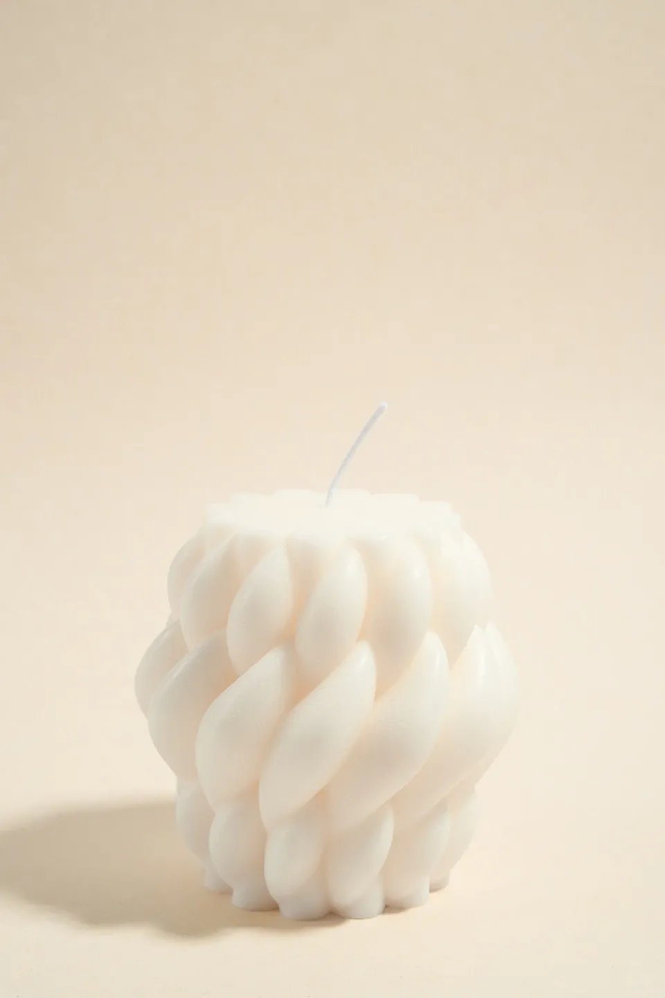 Flo's Home Twisted Raindrop Large Handmade Soy Ivory Candle