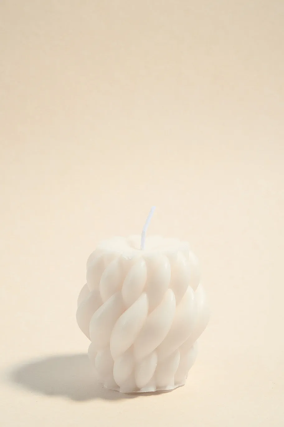 Flo's Home Twisted Raindrop Small Handmade Soy Ivory Candle