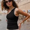 Stories be Told Urban Black One Shoulder Knit Top