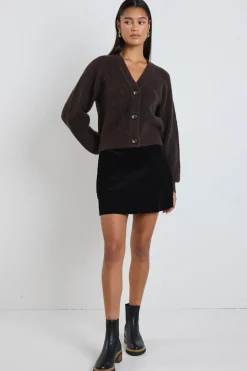 Among the Brave Valid Black Cord Mini Skirt