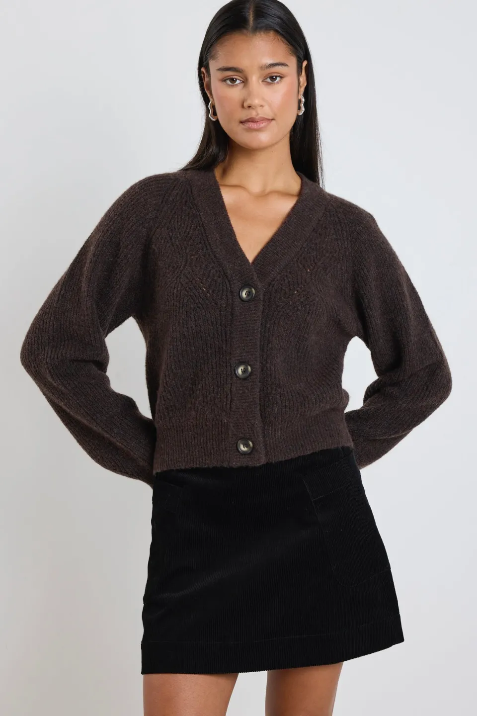 Among the Brave Valid Black Cord Mini Skirt