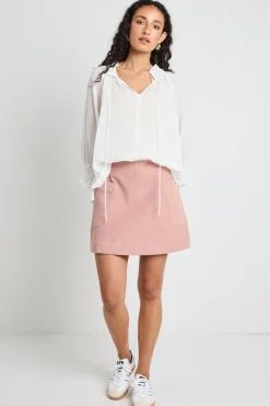 Among the Brave Valid Blush Cord Mini Skirt