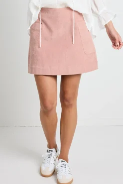 Among the Brave Valid Blush Cord Mini Skirt
