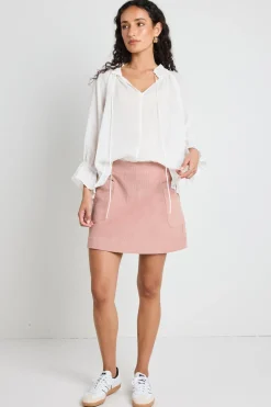 Among the Brave Valid Blush Cord Mini Skirt