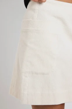 Among the Brave Valid Ecru Cord Mini Skirt