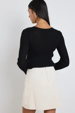 Among the Brave Valid Ecru Cord Mini Skirt