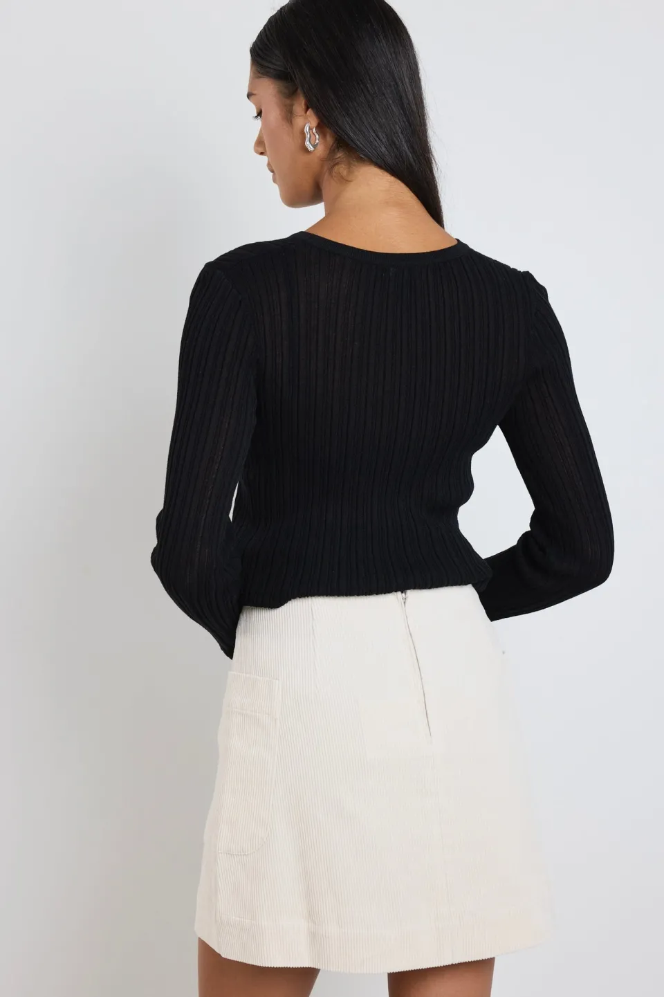 Among the Brave Valid Ecru Cord Mini Skirt