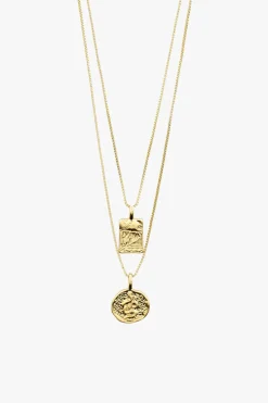 Pilgrim Valkyria Gold Plated Pi Double Chain EOL Necklace