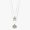 Pilgrim Valkyria Silver Plated Pi Double Chain EOL Necklace