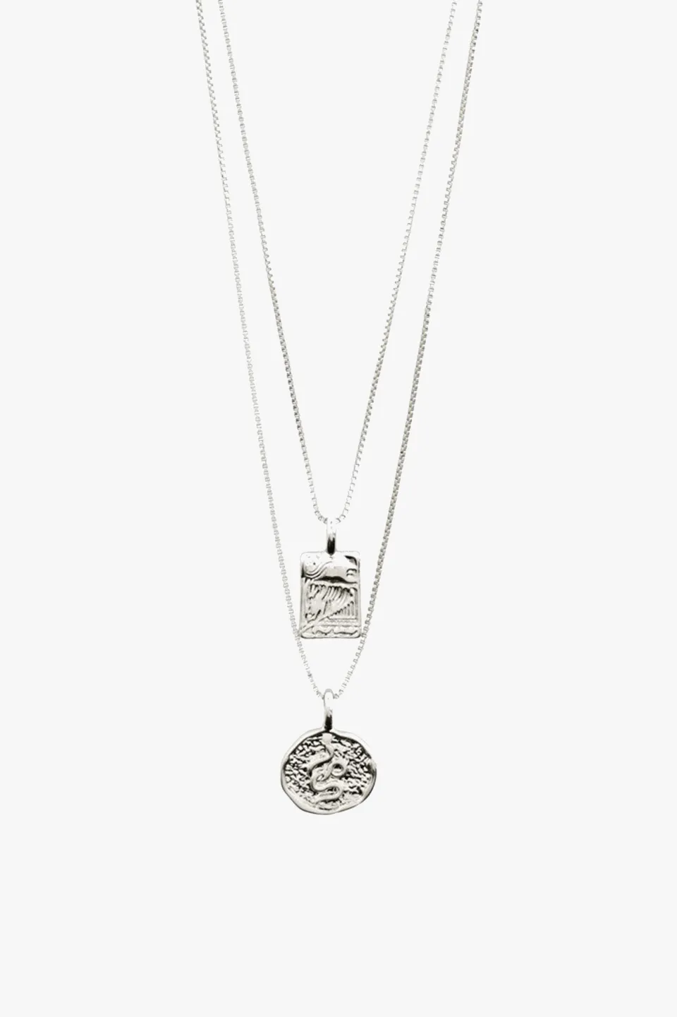 Pilgrim Valkyria Silver Plated Pi Double Chain EOL Necklace