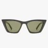 Le Specs Velodrome Black Cat Eye Brown Mono Lens Sunglasses