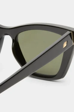Le Specs Velodrome Black Cat Eye Brown Mono Lens Sunglasses
