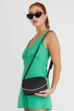 Among the Brave Venice Black Leather Double Pouch Bag
