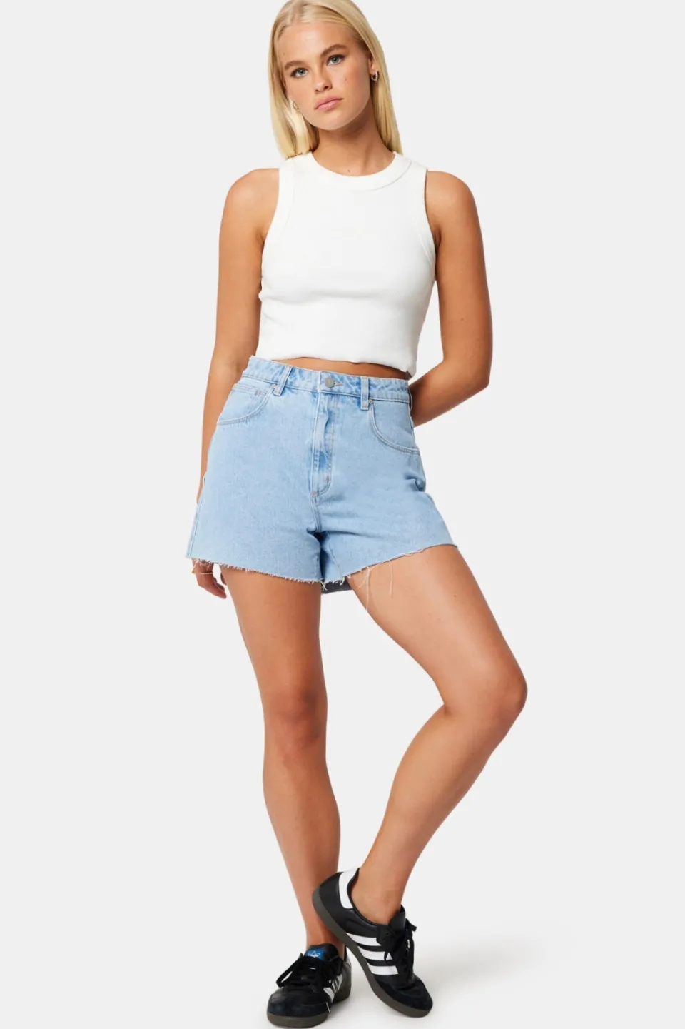 Abrand Jeans Venice Kendall Blue Cut Off Denim Short