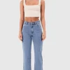 Abrand Jeans Venice Light Blue Ema Straight Denim Jean