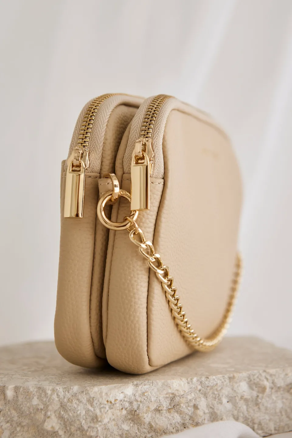 Among the Brave Venice Shell Leather Double Pouch Bag