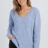 Elm Verity Dusty Lilac V Neck Knit