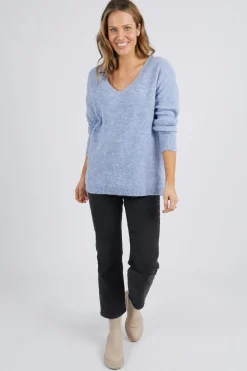 Elm Verity Dusty Lilac V Neck Knit