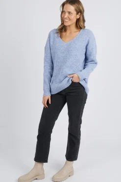Elm Verity Dusty Lilac V Neck Knit