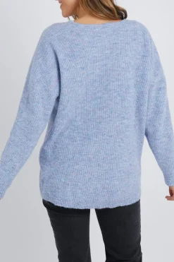 Elm Verity Dusty Lilac V Neck Knit