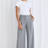 Stories be Told Vice Grey Pinstripe Pleat Front Manstyle Wide Leg Pant