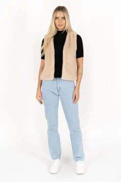 Humidity Lifestyle Vienna Latte Faux Fur Vest
