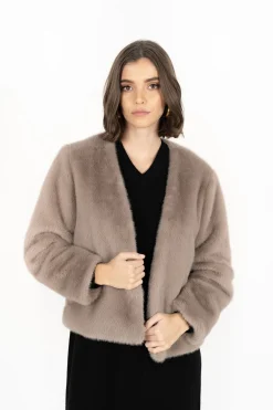 Humidity Lifestyle Vienna Smoke Faux Fur Jacket