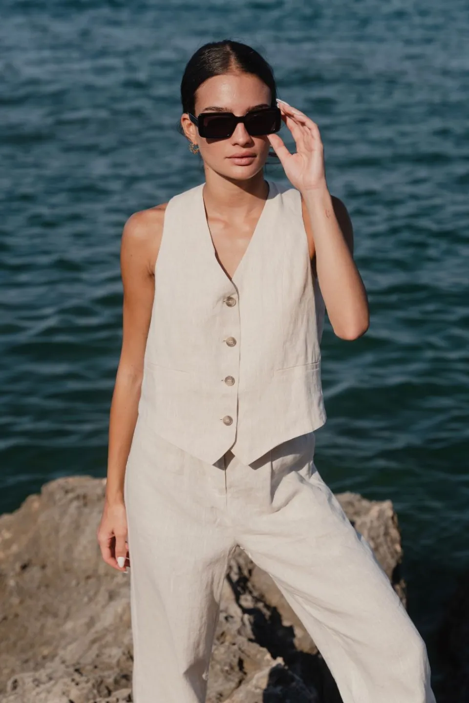 RE:UNION Label Virgo Natural Linen Vest