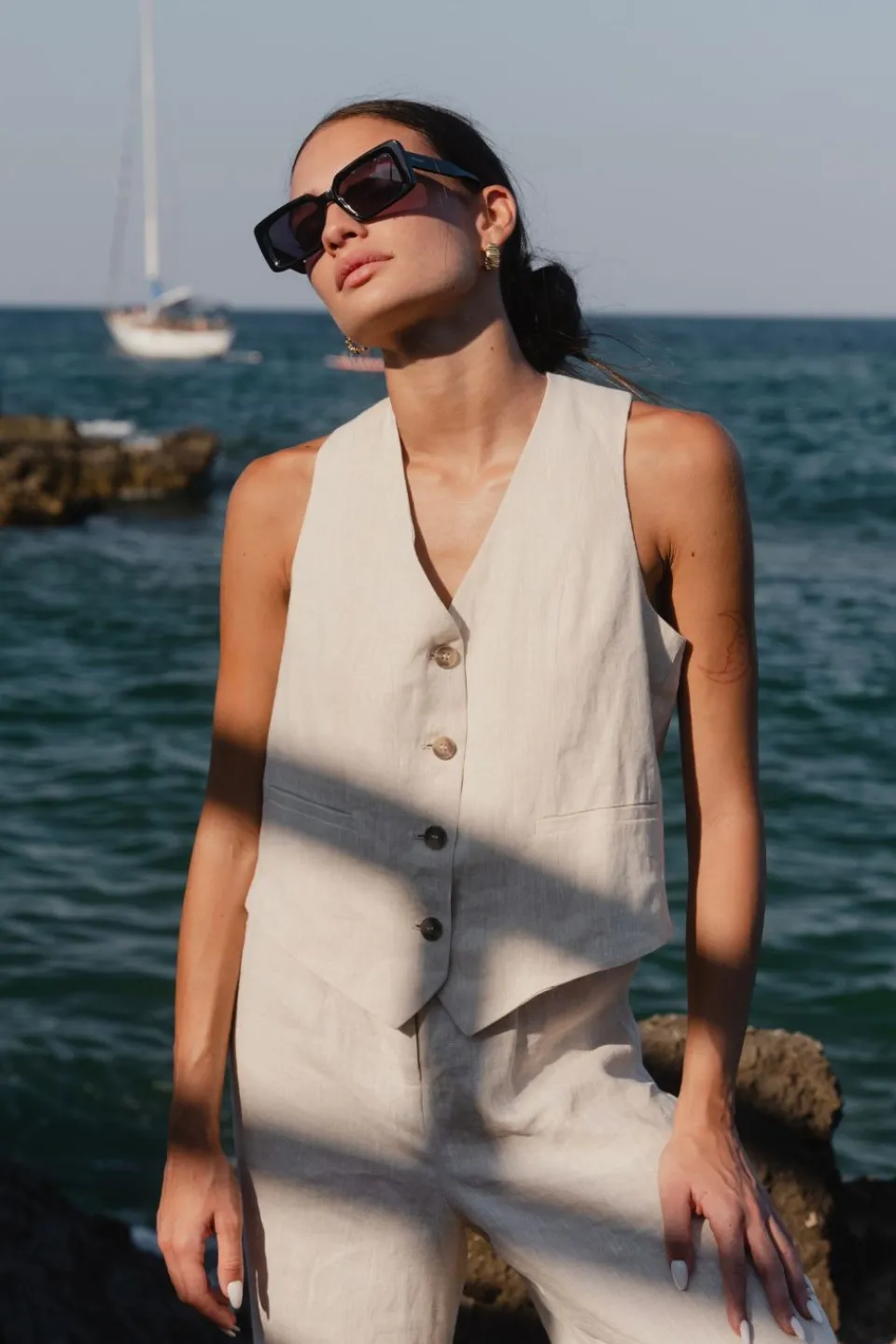 RE:UNION Label Virgo Natural Linen Vest
