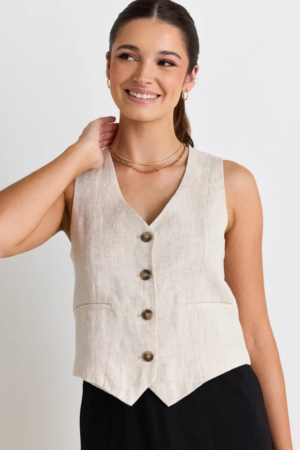 RE:UNION Label Virgo Natural Linen Vest