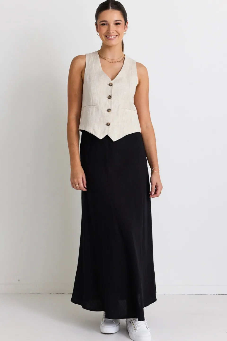 RE:UNION Label Virgo Natural Linen Vest