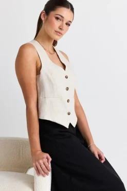 RE:UNION Label Virgo Natural Linen Vest