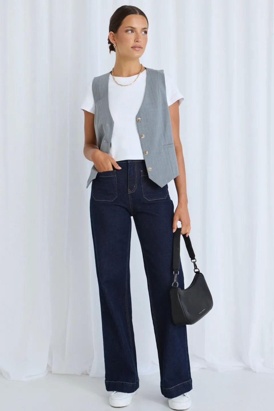 Stories be Told Virtue Grey Pinstripe Vest