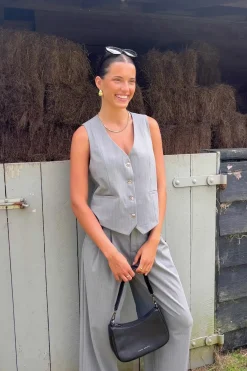 Stories be Told Virtue Grey Pinstripe Vest