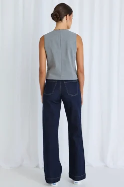 Stories be Told Virtue Grey Pinstripe Vest