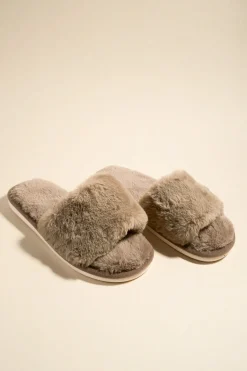 Love Lulu Warm Brown Fluffy Slippers