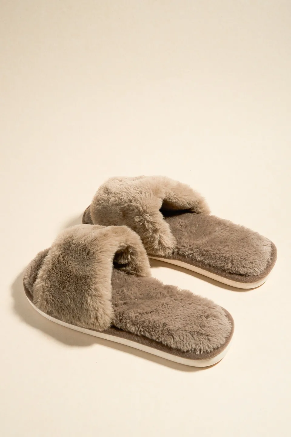Love Lulu Warm Brown Fluffy Slippers